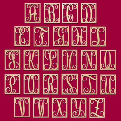 14" Monogram Capital Letters Unfinished DIY Wood Craft Cutout To Sell A B C D E F G H I J K L M N O P Q R S T U V W X Y Z