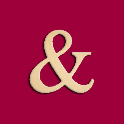 16" Ampersand Times New Roman "And" Sign Unfinished DIY Wood Craft Cutout To Sell Ready to Paint Wooden Stacked