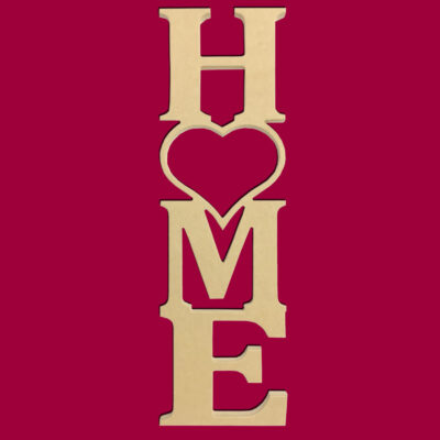 23" Vertical Home Heart Small Cutout w/ 5" Insert Options Times New Roman Unfinished DIY Wood Craft To Sell Ready to Paint Wood Wooden