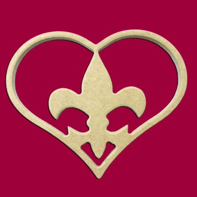 9" Fleur De Lis  Insert for Home Heart Large Sign Unfinished DIY Small Wooden Craft Cutout To Sell Stacked