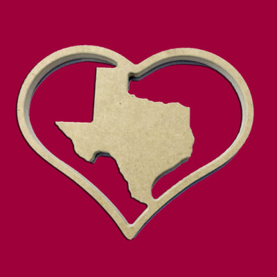 9" States Inserts for Home Heart Large Sign Unfinished DIY Small Wooden Craft Cutout To Sell Stacked