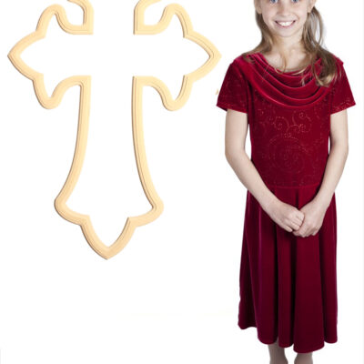 Bedazzled Fleur De Lis Cross (33x23)