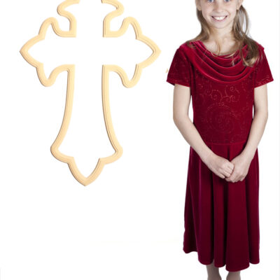 Bedazzled Fleur De Lis Cross (27x18)