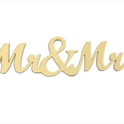 Mini "Mr. & Mrs." Script 4" Package of 4