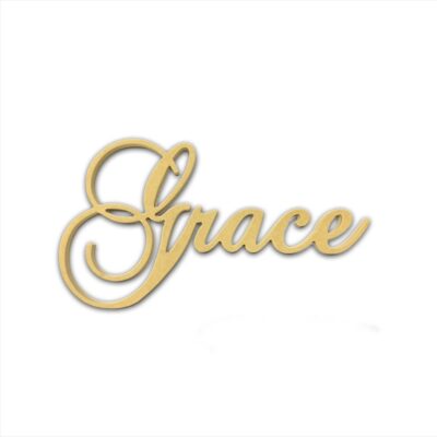 10" Script Cursive Text Word (Grace)