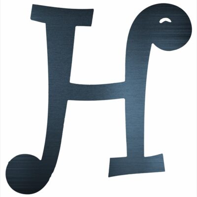 Curly Letter H (2")