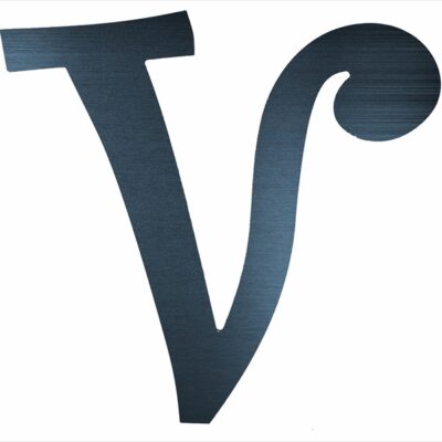 Curly Letter V (2")