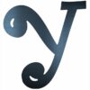 Curly Letter Y (4")