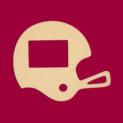 Football Helmet 5" x 7" Picture Frame w/ Hanger, Backing & Glass Unfinished DIY Wood Craft To Sell Ready to Paint Wooden Cutout