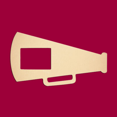 Megaphone 5" x 7" Picture Frame w/ Hanger, Backing & Glass Unfinished DIY Wood Craft To Sell Ready to Paint Wood Wooden Cutout