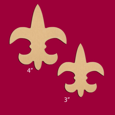 Mini Fleur De Lis Saint 3" & 4" (Pkg of 4) Miniature Unfinished DIY Wood Craft To Sell Ready to Paint Wood Wooden Cutout