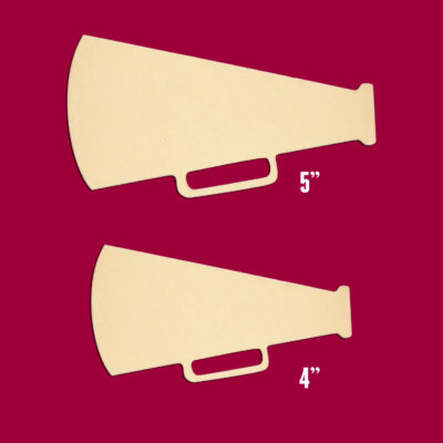 Mini Megaphone 4" & 5" (Pkg of 4) Miniature Unfinished DIY Wood Craft To Sell Ready to Paint Wood Wooden Cutout