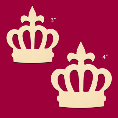 Mini Royal Crown 3" & 4" (Pkg of 4) Miniature Unfinished DIY Wood Craft To Sell Ready to Paint Wood Wooden Cutout