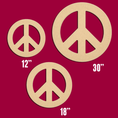 Peace Sign 12" 18" 30" Unfinished DIY Wood Craft To Sell Ready to Paint Wood Wooden Cutout