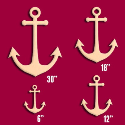 Ship's  Anchor 6" 12" 18" 30" Unfinished DIY Wood Craft To Sell Ready to Paint Wood Wooden Cutout