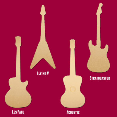 Small 24" Guitar Acoustic or Electric Les Paul Stratocaster Flying V Unfinished DIY Wood Craft To Sell Wood Wooden Cutout