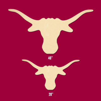 Texas Longhorn 20" x 6" and 40" x 12" Unfinished DIY Wood Craft To Sell Ready to Paint Wood Wooden Cutout
