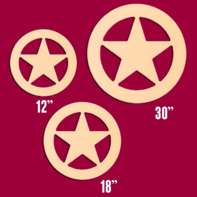 Texas Star Sheriff Badge 12" 18" 30" Unfinished DIY Wood Craft To Sell Ready to Paint Wood Wooden Cutout