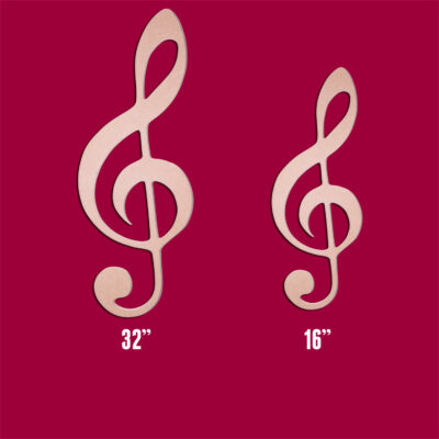 Treble G Clef 16" & 32" Unfinished DIY Wood Craft To Sell Ready to Paint Wooden Cutout